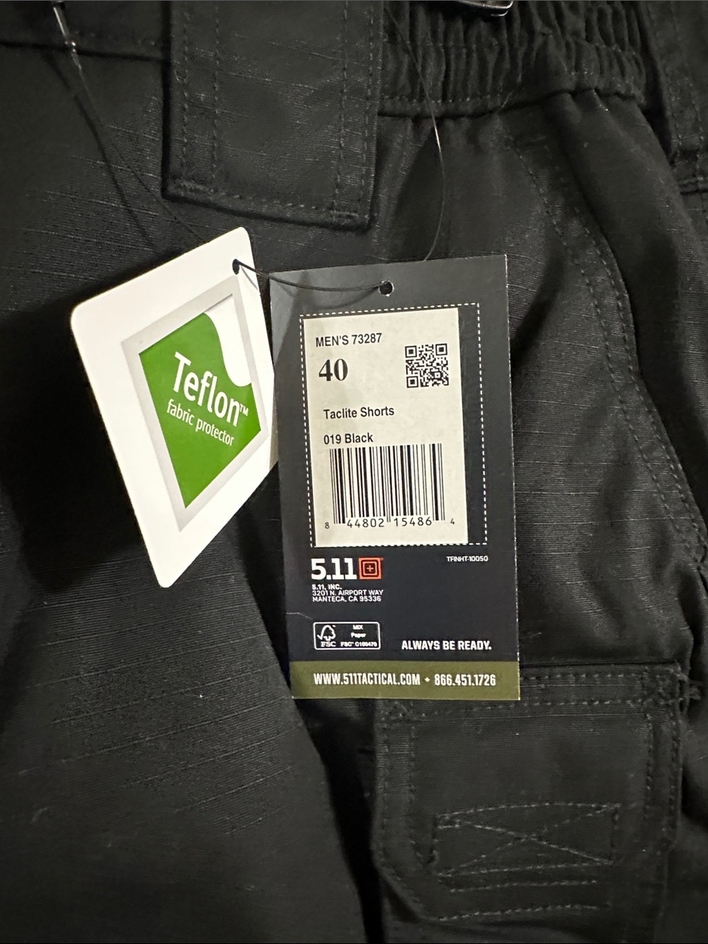 5.11 Tactical Black Cargo Shorts with Utility Pockets - Picture 4 of 8
